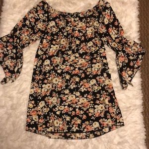 Floral Print Off the Shoulder Dress